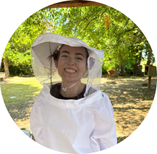 Picture of Bella Risser wearing a bee netting
